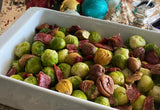 Sprouts with Beef Bacon And Roast Chestnuts